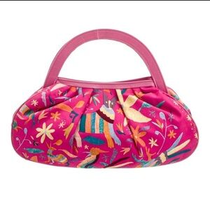 PINEDA COVALIN Pink Canvas Print Top Handle Satchel